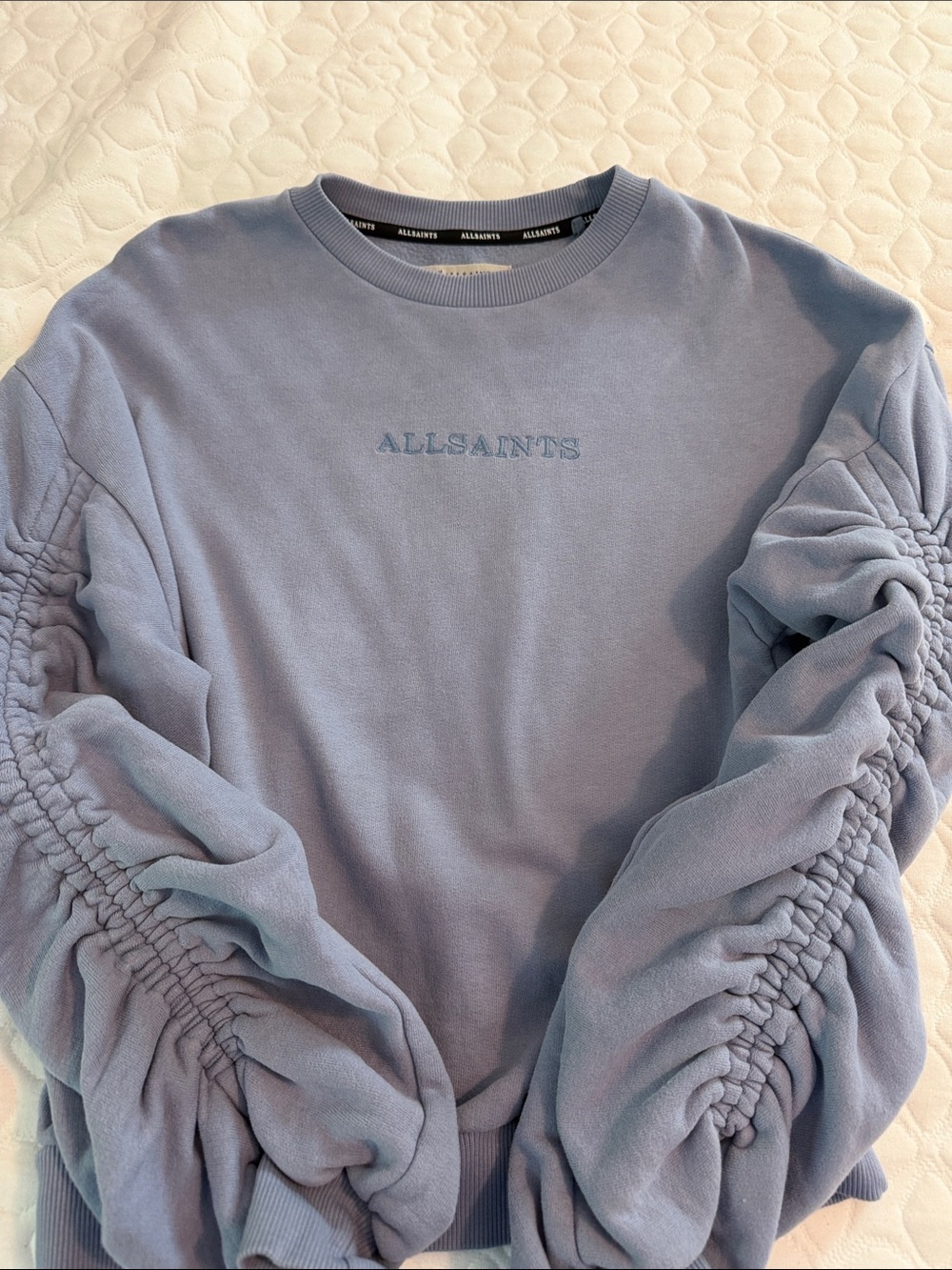All Saints Men's Pullover Sweatshirt in Dusty Blue